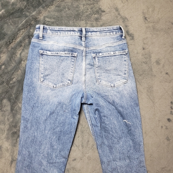 Flying Monkey Boyfriend Jeans Distressed Raw Hem size 28 Blue Ripped Denim - Picture 5 of 12